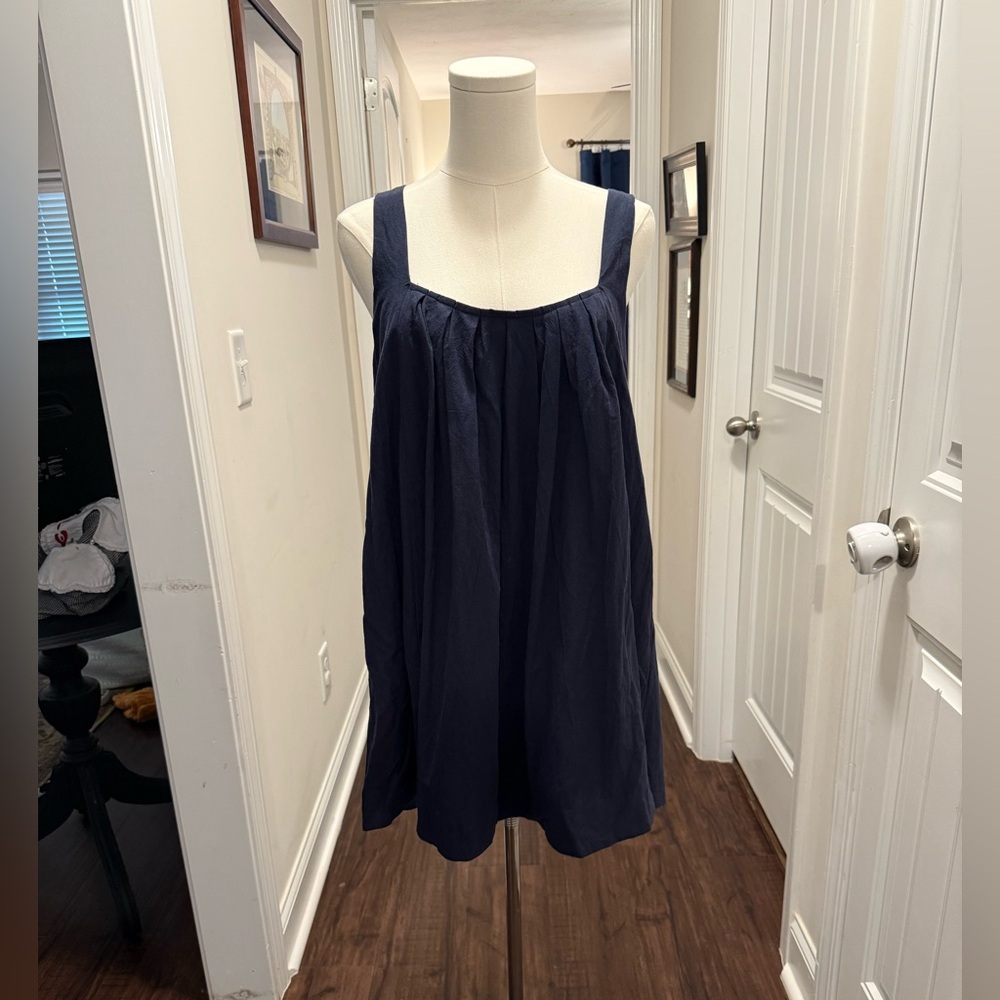 TCEC Navy Dress with Open Back Detail